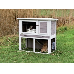 Trixie natura guinea pig hutch with outdoor run 104  97  52 cm greywhite