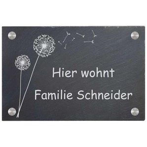 Türschild aus Natur Schiefer 300x200 mm inkl. Beschriftung Pusti