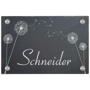 Türschild aus Natur Schiefer 300x200 mm inkl. Beschriftung Pustilinschen