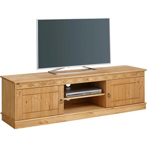 TV-Board HOME AFFAIRE Indra, beige (natur), B:160cm H:45cm T:40cm, Massivholz, Sideboards, wahlweise in 2 Breiten, Fernsehtisch