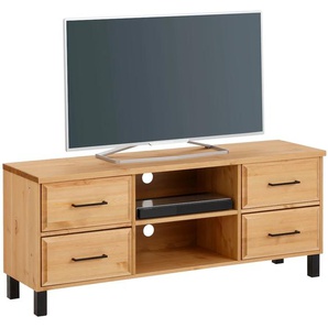 TV-Board HOME AFFAIRE Kemi Sideboards Gr. B/H/T: 130 cm x 54 cm x 37 cm, 4 St., beige (natur) Breite 130 cm, aus massiver Kiefer, FSC