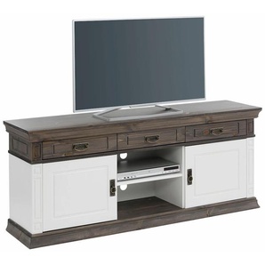 TV-Board HOME AFFAIRE Vinales Sideboards Gr. B/H/T: 158cm x 65cm x 39cm, weiß (weiß/wengefarben) Breite 158 cm, mit 3 Schubladen