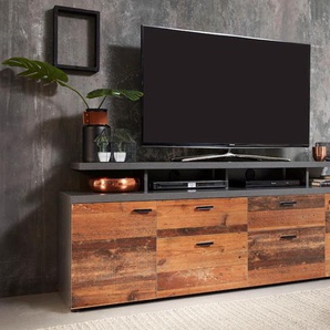 TV-Board INOSIGN Messina Sideboards Gr. B/H/T: 180 cm x 66 cm x 47 cm, 2, grau (old wood matera) TV-Lowboards Lowboard mit TV-Aufsatz - Für Fernseher bis zu 60 Zoll