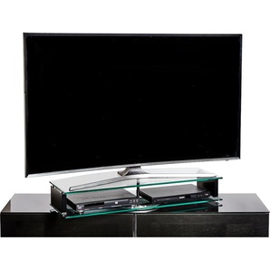 TV-Board JAHNKE Z- DA 90 Sideboards Gr. B/H/T: 90 cm x 14,6 cm x 38 cm, schwarz (klarglas, schwarz, schwarz) TV-Lowboards Drehbarer TV- Aufsatz zur Unterbringung von Receivern