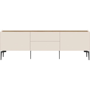 TV-Board PLACES OF STYLE Sky45, beige (cashmere farbe), B:176cm H:37cm T:47cm, MDF, Spanplatte, Sideboards, Lackiert mit wasserbasiertem UV-Lack