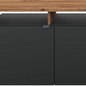 TV-Schrank BORCHARDT MÖBEL Sophia Schränke Gr. B/H/T: 159 cm x 47 cm x 35 cm, schwarz (schwarz matt, vintage eiche) TV-Sideboards Breite 159 cm, mit Überbau