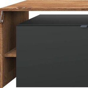 TV-Schrank BORCHARDT MÖBEL Sophia Schränke Gr. B/H/T: 220cm x 47cm x 35cm, schwarz (schwarz matt / vintage eiche) Breite 220 cm, mit Überbau