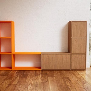 TV-Schrank Eiche - Moderner Fernsehschrank: Türen in Eiche - 228 x 117 x 34 cm, konfigurierbar