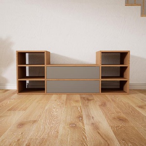 TV-Schrank Grau - Moderner Fernsehschrank: Schubladen in Grau - 154 x 60 x 47 cm, konfigurierbar