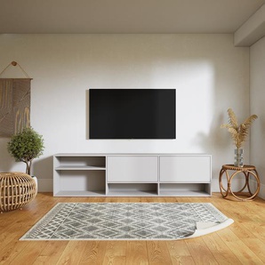 TV-Schrank Hellgrau - Moderner Fernsehschrank: Schubladen in Hellgrau - 226 x 60 x 34 cm, konfigurierbar