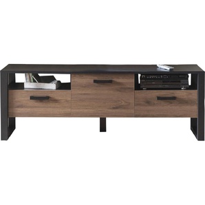 TV-Schrank INOSIGN NORDI Schränke Gr. B/H/T: 180,3 cm x 62,6 cm x 43,1 cm, Soft Close, Basisausführung, schwarz (okapi nuss und schwarz) TV-Lowboard Breite ca. 180,3 cm