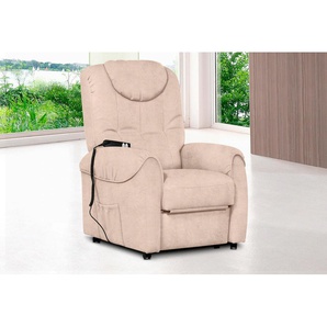 TV-Sessel SIT & MORE Bastian Sessel Gr. Luxus-Microfaser ALTARA NUBUCK, mit Motor-mit Aufstehhilfe, Aufstehhilfe, B/H/T: 75cm x 110cm x 92cm, beige (creme) wahlweise manuell verstellbar oder mit Motor und Aufstehhilfe