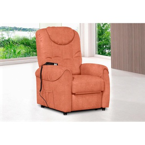 TV-Sessel SIT & MORE Bastian, orange (terrakotta), B:75cm H:110cm T:92cm, Kunstleder SOFTLUX, Luxus-Microfaser ALTARA NUBUCK (100% Polyester), Luxus-Microfaser ALTARA NUBUCK (95% Polyester / 5% Baumwolle), Sessel, wahlweise manuell verstellbar oder mit