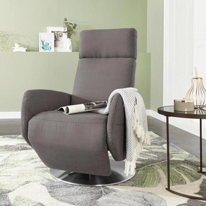 TV-Sessel SIT & MORE Kobra, grau, B:71cm H:110cm T:82cm, Luxus-Microfaser (90% Polyester, 10% Polyamid), Flachgewebe (100% Polyester), Struktur (100% Polyester), Sessel