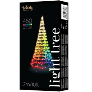 Twinkly Light Tree  3 Meters Flag-pole Tree with 450 RGB  Warm White LEDs Black Wire Pole Included