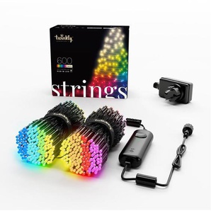 Twinkly Strings  600 App-Controlled RGB  Warm White LEDs 48 Meters Black Wire