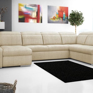 Twist Wohnlandschaft aus Flachgewebe Avilla - braun - Materialmix - 355 cm - 86 cm - 234 cm | Möbel Kraft