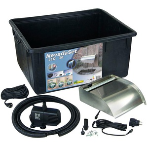 Ubbink Wasserfall Nevada Set 30 - LED, Wasserbecken BxT: 82,5x64 cm, Komplettset mit Pumpe und Anschlussmaterial