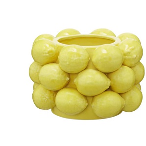 Übertopf 3D Zitrone - gelb - Porzellan - 14 cm - [21.0] | Möbel Kraft