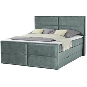 uno Boxspringbett mit Stauraum  Croco ¦ blau ¦ Maße (cm): B: 197 H: 136