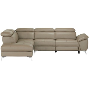 uno Ecksofa mit elektrischer Relaxfunktion Danae ¦ grau ¦ Maße (cm): B: 282 H: 78 T: 223