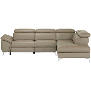 uno Ecksofa mit elektrischer Relaxfunktion Danae ¦ grau ¦ Maße (cm): B: 282 H: 78 T: 223