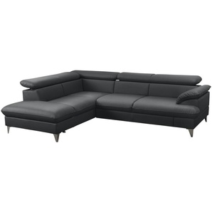 uno Ecksofa aus Kunstleder David ¦ schwarz ¦ Maße (cm): B: 208 H: 74 T: 256