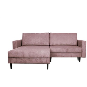 uno Ecksofa trendiger Cordstoff Livorno ¦ rosa/pink ¦ Maße (cm): B: 221 H: 105 T: 153