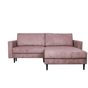 uno Ecksofa trendiger Cordstoff Livorno ¦ rosa/pink ¦ Maße (cm): B: 221 H: 105 T: 153