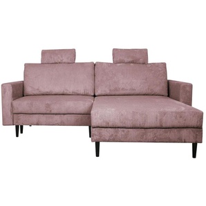 uno Ecksofa trendiger Cordstoff Livorno ¦ rosa/pink ¦ Maße (cm): B: 221 H: 105 T: 153