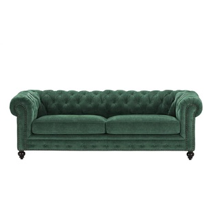 uno Einzelsofa  Chesterfield Stoff ¦ grün ¦ Maße (cm): B: 230 H: 80 T: 100