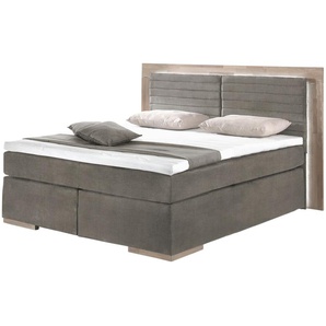 uno Massivholz-Boxspringbett mit LED-Beleuchtung Marlow 2 ¦ braun ¦ Maße (cm): B: 190 H: 130