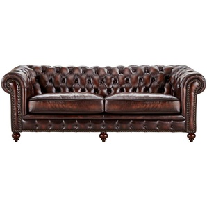 uno Sofa im Vintagelook Chesterfield ¦ braun ¦ Maße (cm): B: 230 H: 100 T: 80