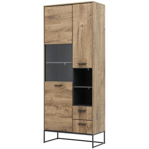 uno Vitrine  New York ¦ holzfarben ¦ Maße (cm): B: 79 H: 196 T: 38