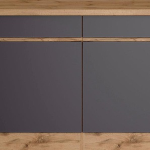 Unterschrank KOCHSTATION KS-Riesa Schränke Gr. B/H/T: 120 cm x 86 cm x 60 cm, 2 St., grau (matt grau) Breite 120 cm, MDF-Fronten