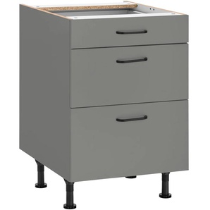 Unterschrank OPTIFIT Elga, grau (basaltgrau, basaltgrau), B:60cm H:87cm T:58,4cm, Holzwerkstoff, Schränke, mit Soft-Close-Funktion, höhenverstellbare Füße, Breite 60 cm