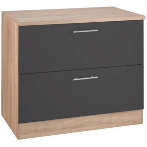 Unterschrank OPTIFIT Kalmar Schränke Gr. B/H/T: 100 cm x 85 cm x 60 cm, grau (anthrazit) Breite 100 cm