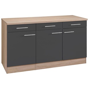 Unterschrank OPTIFIT Kalmar Schränke Gr. B/H/T: 150cm x 85cm x 60cm, 3 St., grau (anthrazit) Breite 150 cm, mit viel Stauraum