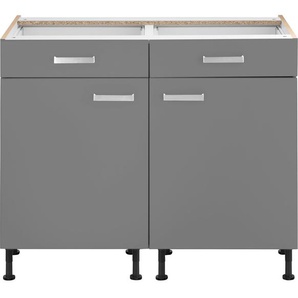 Unterschrank OPTIFIT Parma Schränke Gr. B/H/T: 100cm x 87cm x 58,4cm, 2 St., Komplettausführung, grau (basaltgrau) Breite 100 cm