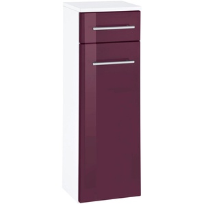 Unterschrank WELLTIME Venedig, lila (aubergine, weiß), B:25cm H:79cm T:20cm, Schränke, Bad-Unterschrank, Badmöbel in Breite 25 cm