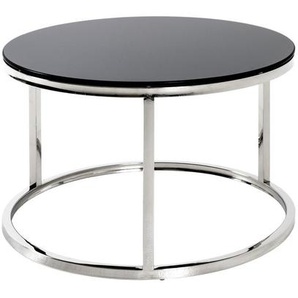 Xxxl Beistelltisch, Schwarz, Edelstahl, Metall, Glas, rund, Flachrohr, 60x36x60 cm, Wohnzimmer, Wohnzimmertische, Beistelltische, Beistelltische Metall