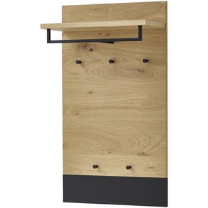 Xxxl Garderobenpaneel, Schwarz, Eiche, Holz, Eiche, Balkeneiche, furniert, 60x106x27 cm, Goldenes M, Made in Germany, DGM-Klimapakt, Garderobe, Garderobenpaneele, Garderobenpaneele