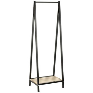 Xxxl Garderobenständer, Schwarz, Kiefer, Holz, Metall, Kiefer, 53x162x42 cm, Schuhablage, gastro- und objekttauglich, Garderobe, Garderobenständer