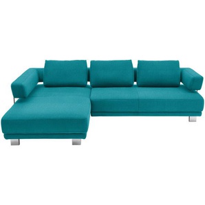 Valdera Ecksofa, Petrol, Textil, 3-Sitzer, Ottomane links, L-Form, 297x214 cm, Goldenes M, Typenauswahl, Lederauswahl, Stoffauswahl, seitenverkehrt erhältlich, Wohnzimmer, Sofas & Couches, Wohnlandschaften, Ecksofas