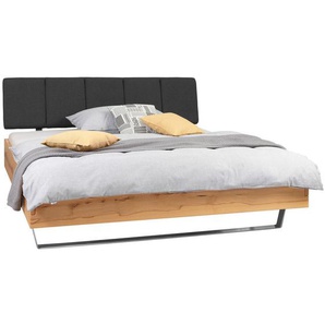 Valnatura Bett, Anthrazit, Buche, Holz, Wildkernbuche, massiv, 120x210 cm, gepolstertes Kopfteil, in verschiedenen Holzarten erhältlich, Stoffauswahl, Größen erhältlich, Schlafzimmer, Betten, Futonbetten