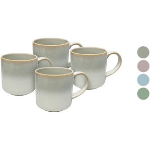 vanWell Kaffeebecher 4erSet 38cl mit Farbglasur Steingut