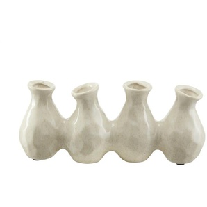 Vase, 4er ¦ creme ¦ Keramik ¦ Maße (cm): B: 28 H: 12 T: 6