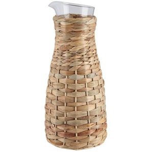 Vase - braun - Rattan, Glas - 26,3 cm - [12.0] | Möbel Kraft