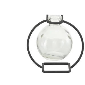 Vase mit Metallständer | transparent/klar | Glas , Metall | 11,8 cm | 11,6 cm | 7,6 cm |