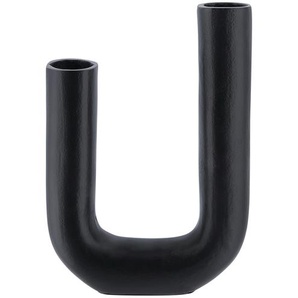 Vase - schwarz - Aluminium - 17 cm - 25,5 cm - 5 cm | Möbel Kraft